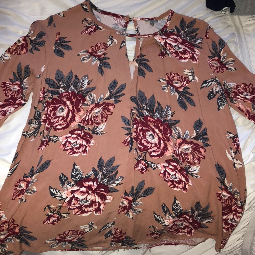 Charlotte Russe Long Sleeve Floral Top